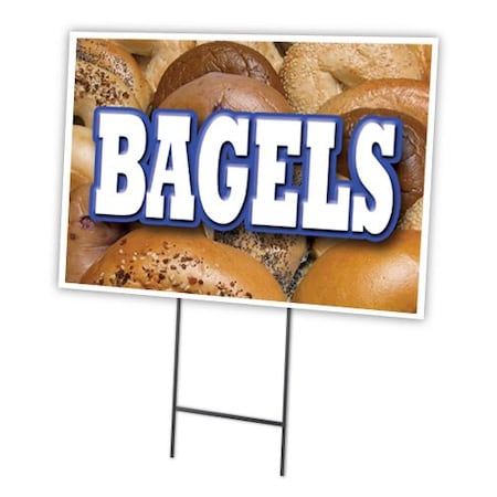 Bagels Yard Sign & Stake Outdoor Plastic Coroplast Window